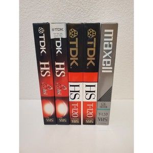 TDK Maxell Premium Quality HS 6 And 8 Hour VHS Tape Blank New Sealed Lot Of 5